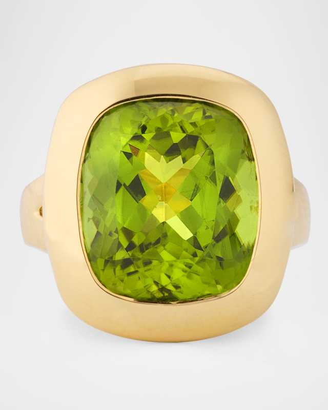 18K Yellow Gold Antique Peridot Ring